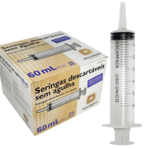 Seringa 60 ML Bico Cateter CAIXA C/25 Descarpack